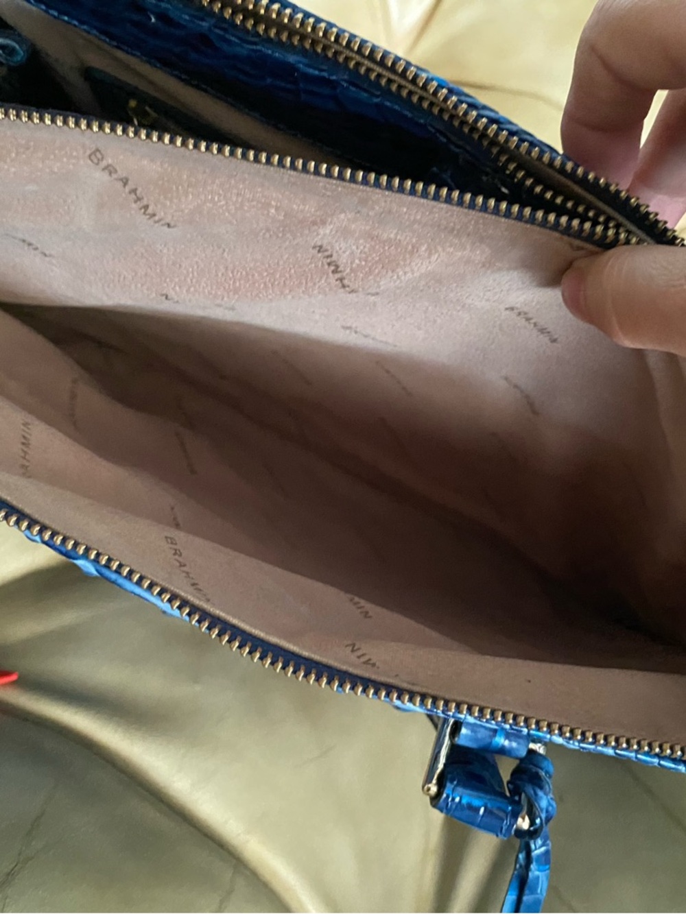 LKNW Brahmin LARGE Finley Carryall Bluebonnet? Melbourne Leather Business Bag - Picture 16 of 16